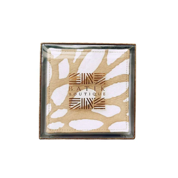 Batik Coaster Set Reversible Tan Bunga