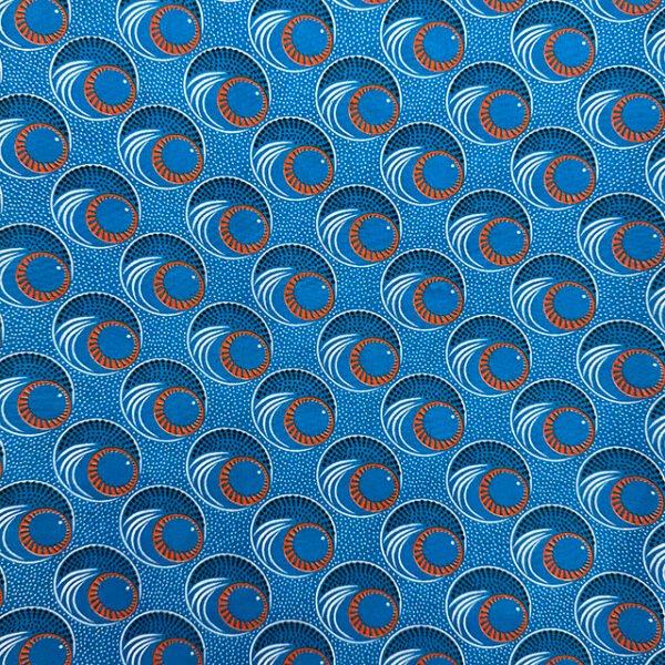 Blue African Wax Fabric 100% Polyester Batik Printed Wax Fabric