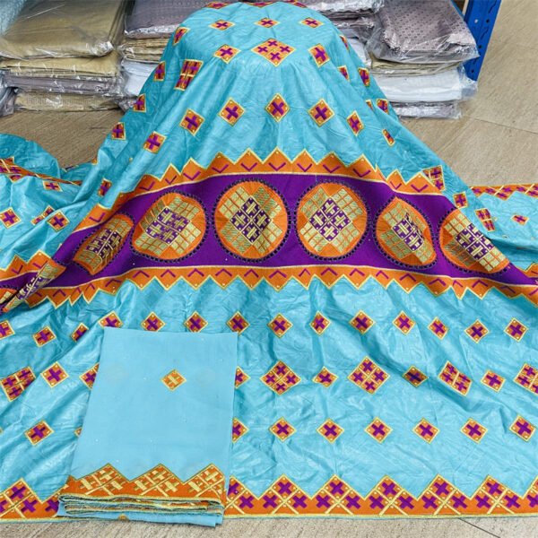 High Quality African Bazin Brodé TB4001 100% Cotton Bazin Fabric Premium Textile