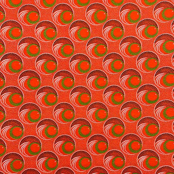 Orange African Wax Fabric 100% Polyester Batik Printed Wax Fabric
