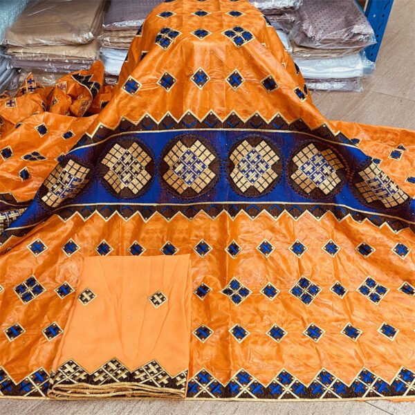 High Quality African Bazin Brodé TB4001 100% Cotton Bazin Fabric Premium Textile