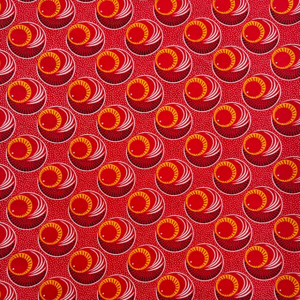 Red African Wax Fabric 100% Polyester Batik Printed Wax Fabric
