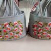 Elegant Handcrafted Grey Silk Potli Bag with Intricate Floral Hand Embroidery – Traditional Indian Festive Batwa for Weddings