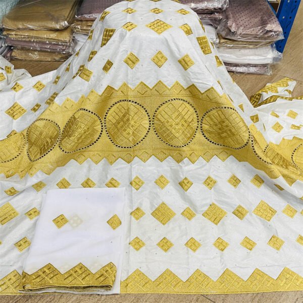High Quality African Bazin Brodé TB4001 100% Cotton Bazin Fabric Premium Textile