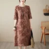 Ethnic Style Printed Mid-Length Dress – Women’s Fashion Dress