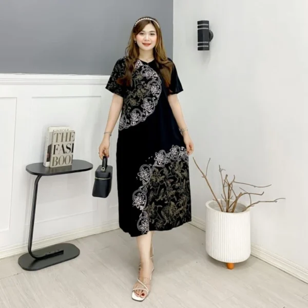 Premium Batik House Dress Twill Motif Rayon Night Dress