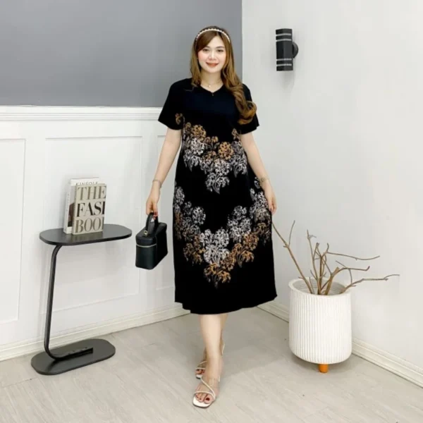 Premium Batik House Dress Twill Motif Rayon Night Dress