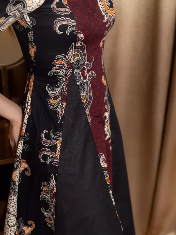 KATUN HERFIT Alifah Midi Batik Dress Combined with Stretch Cotton