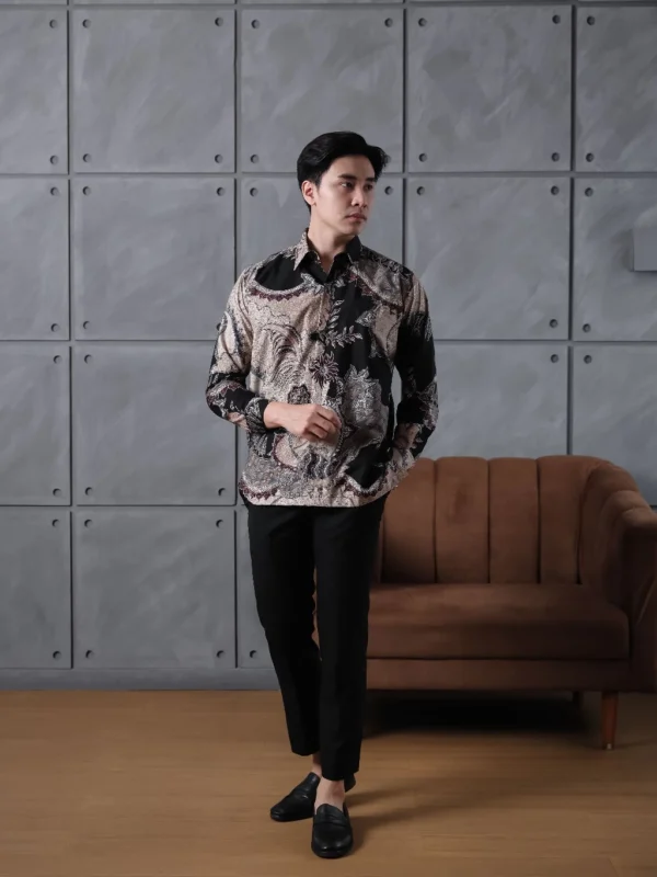 KEMEJA Hardi Batik – HANDIKA CREAM | Men's Long Sleeve Batik Shirt