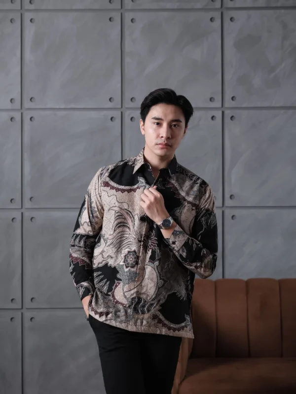 KEMEJA Hardi Batik – HANDIKA CREAM | Men's Long Sleeve Batik Shirt