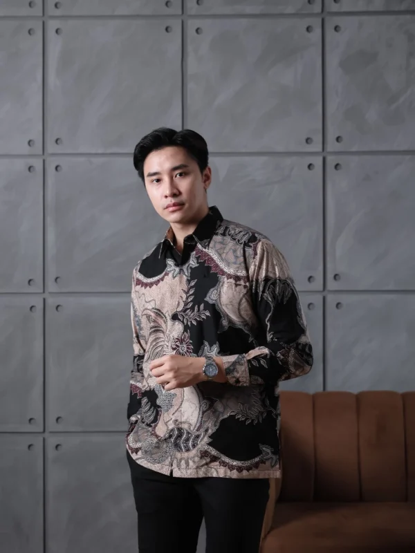 KEMEJA Hardi Batik – HANDIKA CREAM | Men's Long Sleeve Batik Shirt