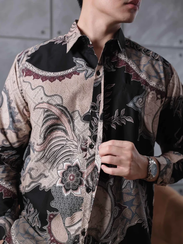 KEMEJA Hardi Batik – HANDIKA CREAM | Men's Long Sleeve Batik Shirt