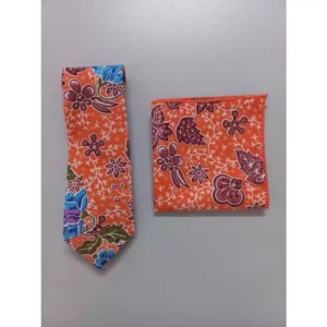 Premium Men’s Batik Neck Tie & Pocket Square Gift Set