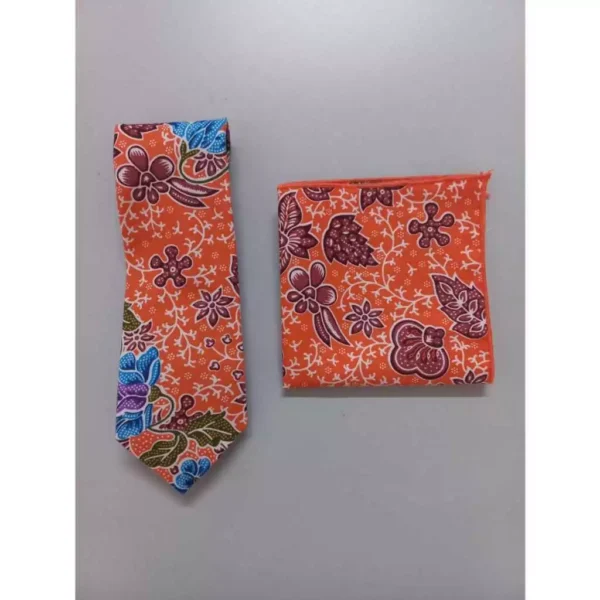 Premium Men’s Batik Neck Tie & Pocket Square Gift Set
