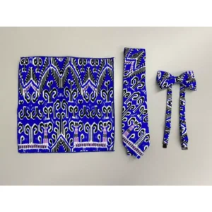 Premium Men’s Batik Neck Tie, Bow Tie & Pocket Square Gift Set