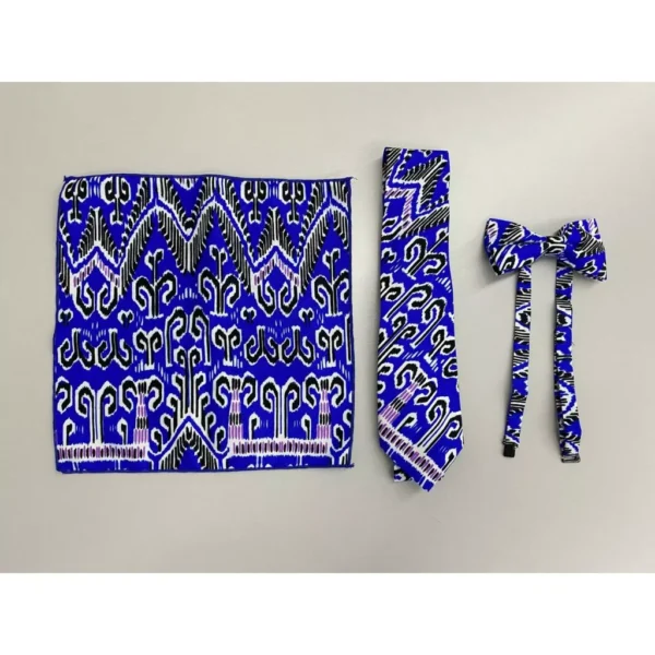 Premium Men’s Batik Neck Tie, Bow Tie & Pocket Square Gift Set