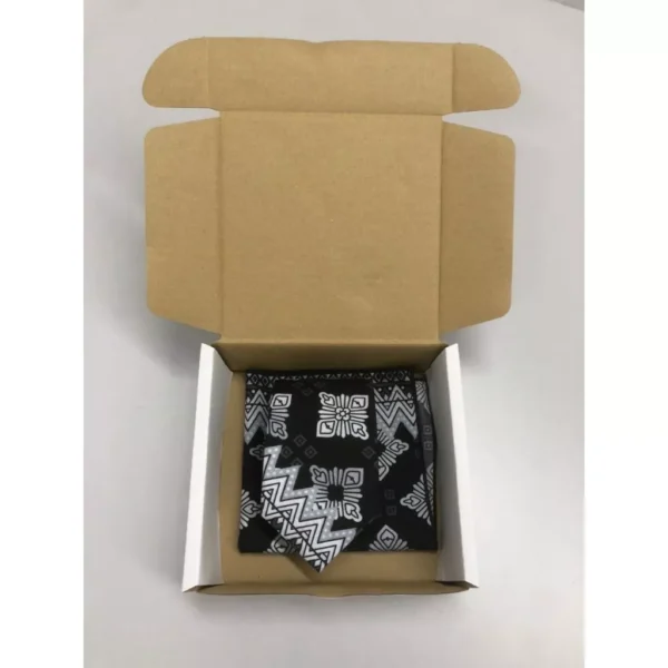 Premium Men’s Batik Neck Tie & Pocket Square Gift Set