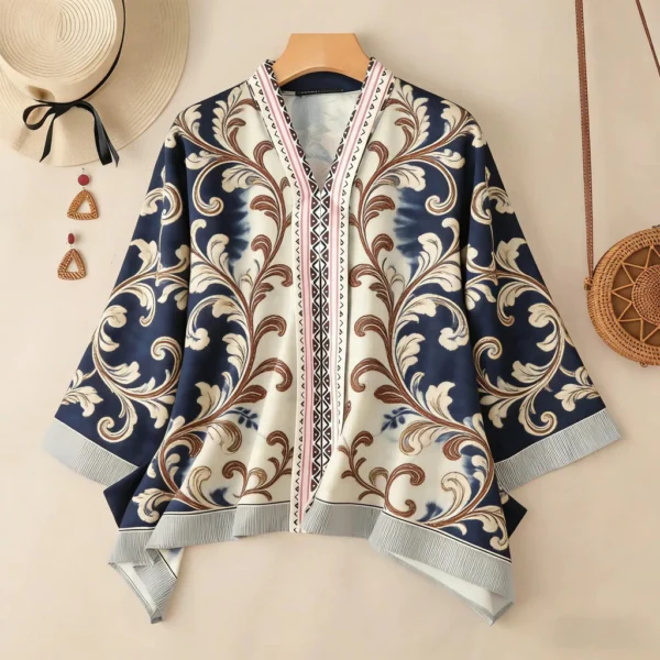 Women's Vacation Bohemian Floral Print Blouse – Loose Cardigan Style