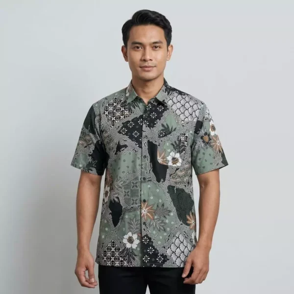 KAMDAR Batik Wira Reg Fit Cotton Batik Kemeja