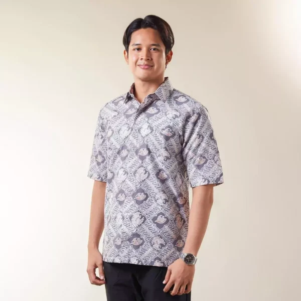 KEMEJA Poslen – Mandalas Premium Men's Short Sleeve Batik Shirt