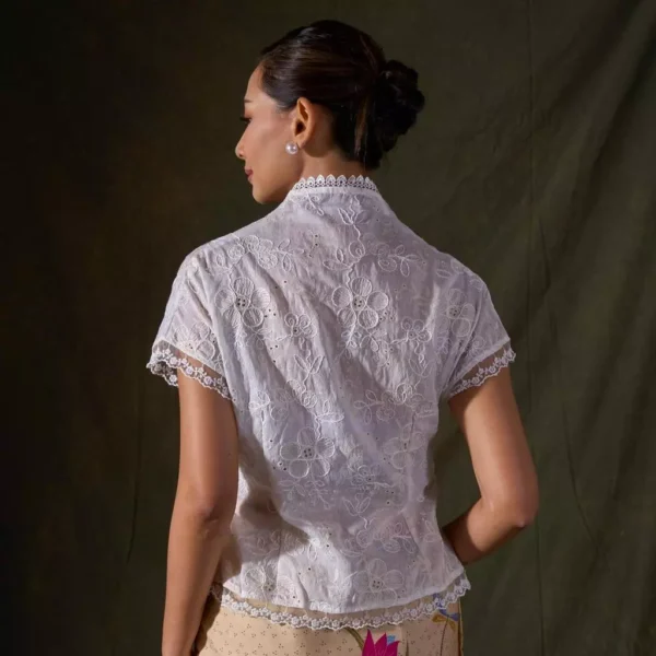 Mandalas Women's Kebaya Top Outer Tencel Jacquard Modern Embroidery