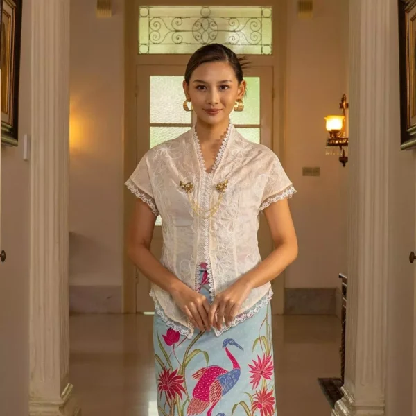 Mandalas Women's Kebaya Top Outer Tencel Jacquard Modern Embroidery