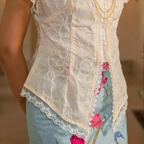 Mandalas Women's Kebaya Top Outer Tencel Jacquard Modern Embroidery