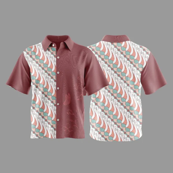 Leisure Sublimation Batik Shirt – New Arrival Exclusive Batik Pattern Men's Short Sleeve Shirt